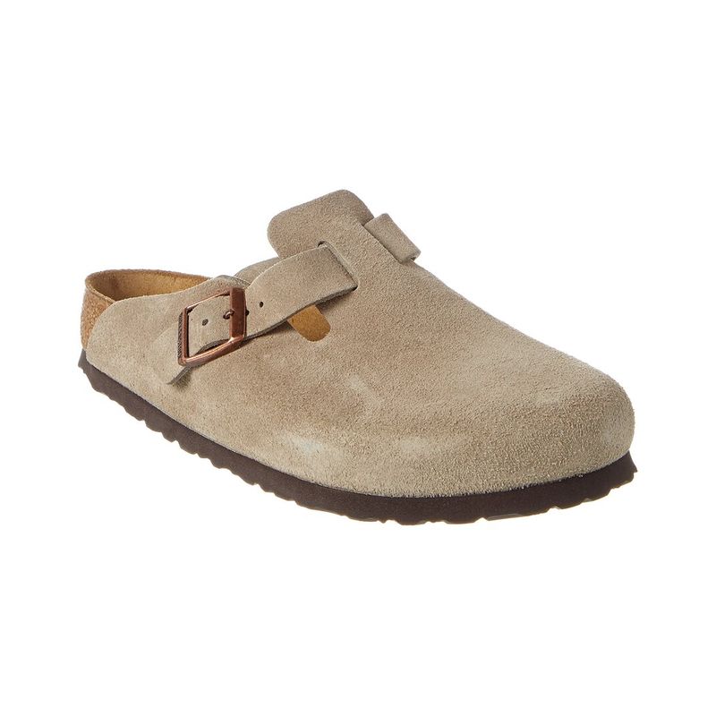 Birkenstock Boston Soft Footbed Suede Leather Clog, Grey